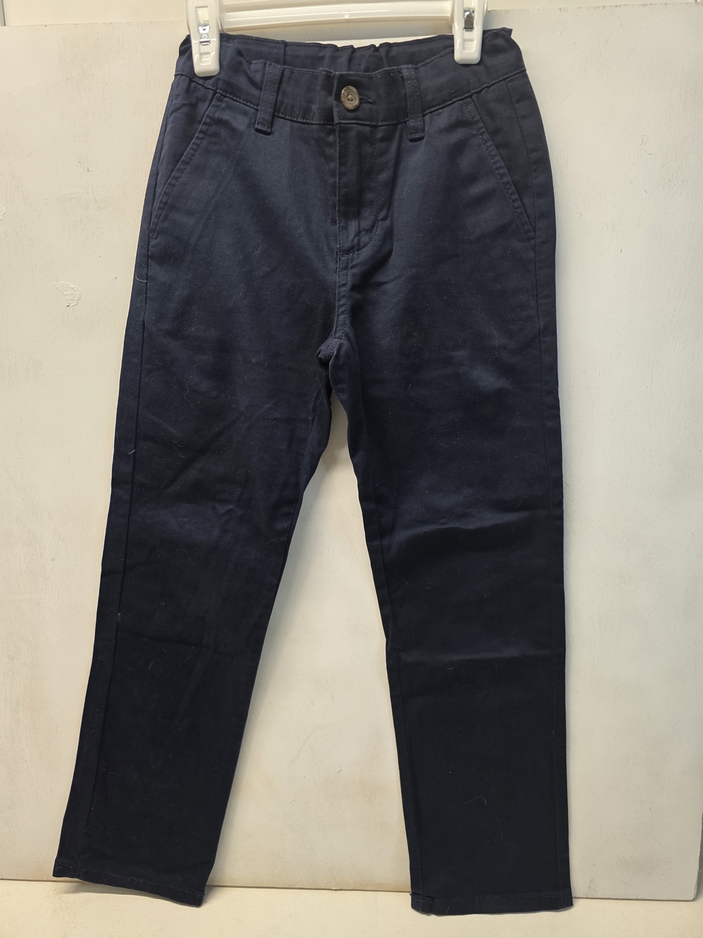 IZOD Boys Size 8 Regular Navy Blue Chino Pants Adjustable Waist School Uniform